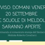 AVVISO: GIOVEDì 20 SETTEMBRE APERTURA SCUOLE